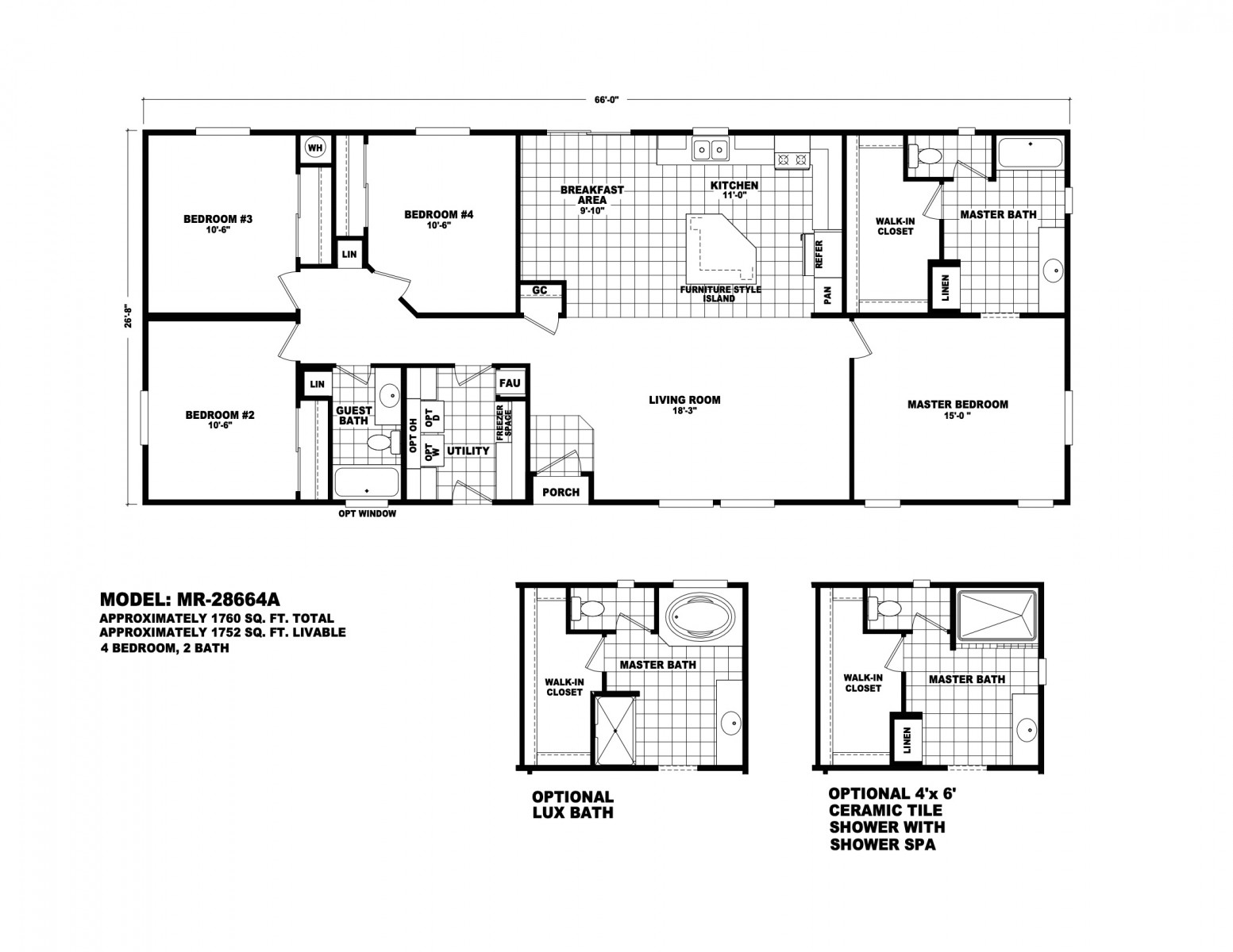 Homes Direct Modular Homes - Model MR28664A - Floorplan