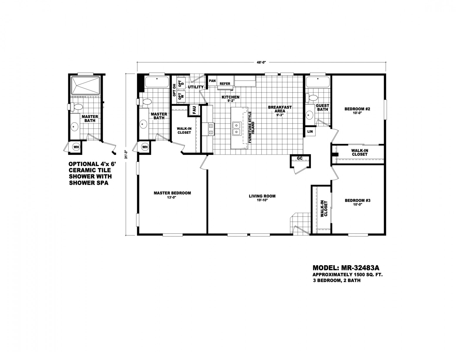 Homes Direct Modular Homes - Model MR32483A - Floorplan