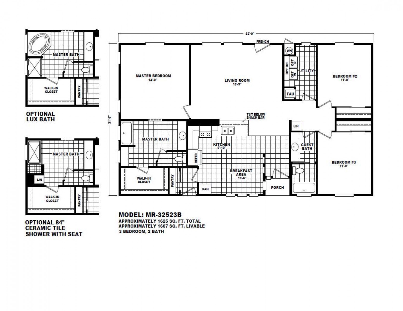 Homes Direct Modular Homes - Model MR32523B - Floorplan