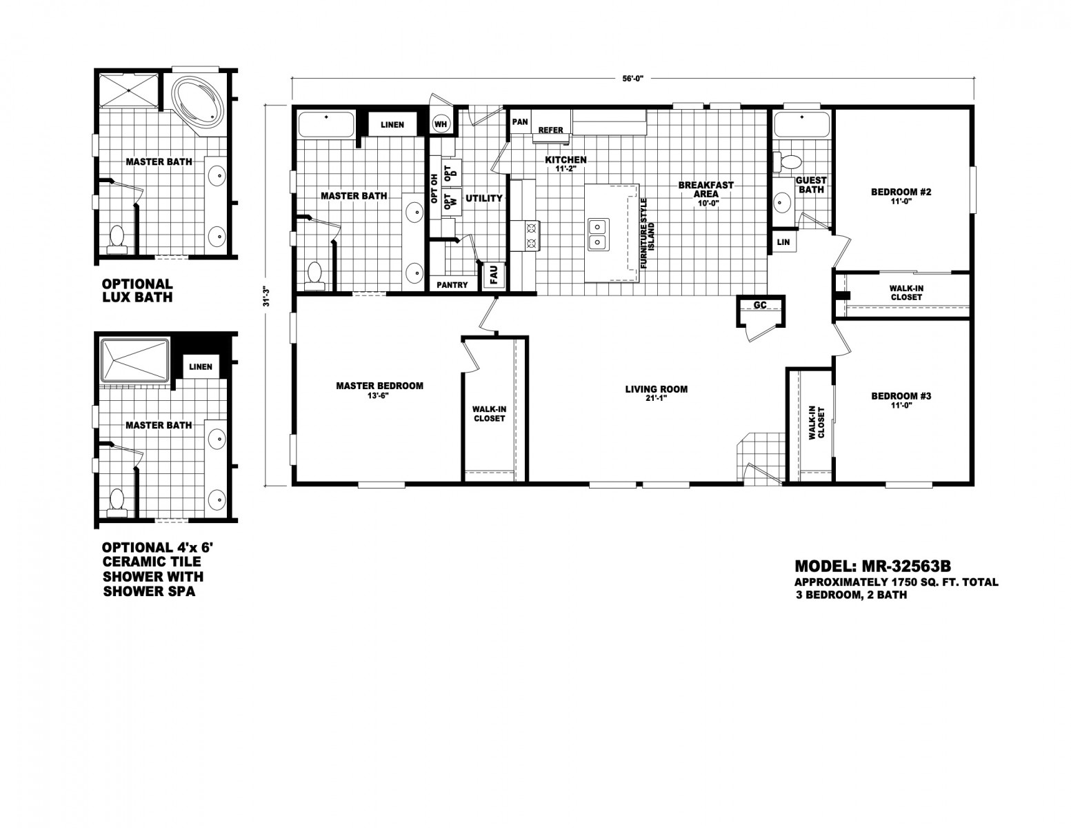 Homes Direct Modular Homes - Model MR32563B - Floorplan