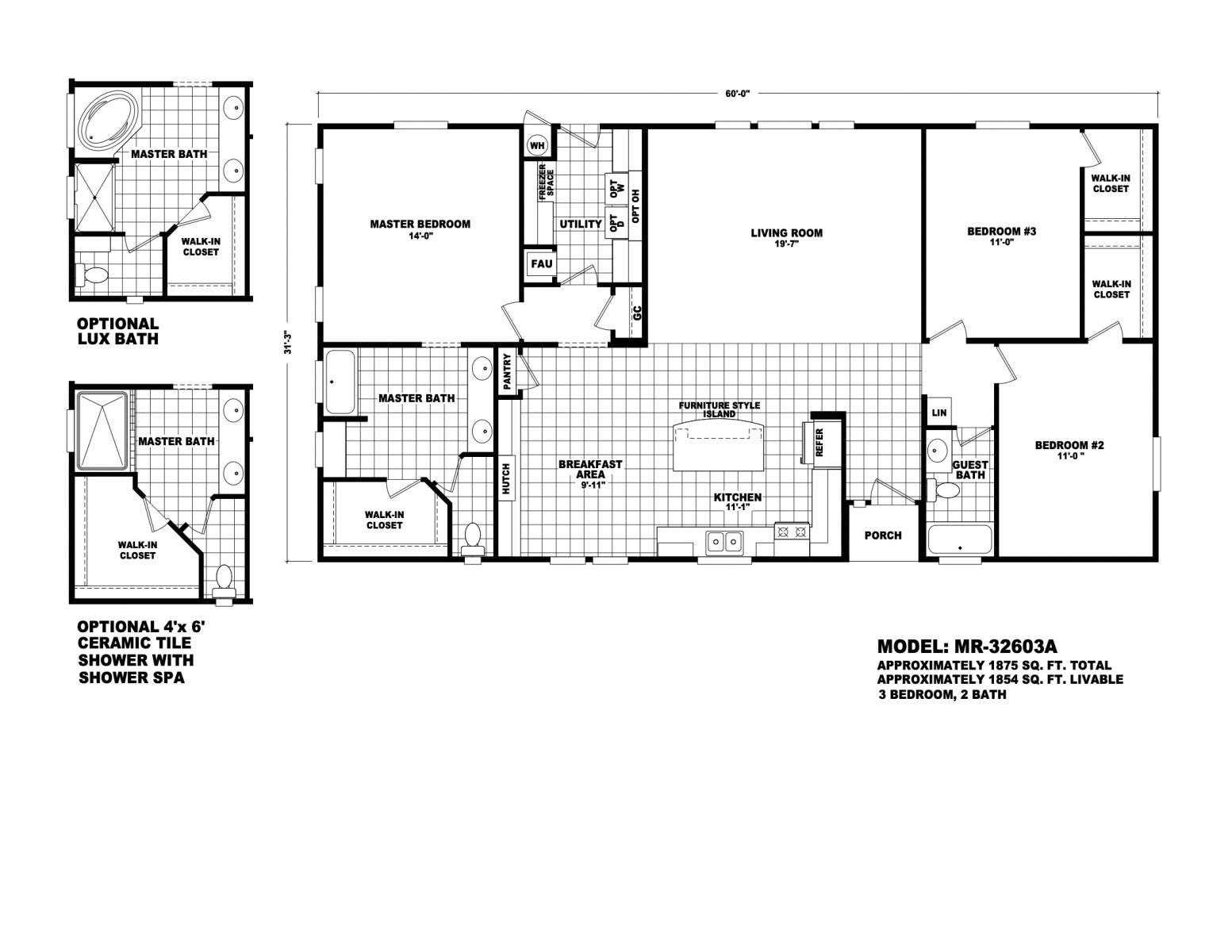 Homes Direct Modular Homes - Model MR32603A - Floorplan
