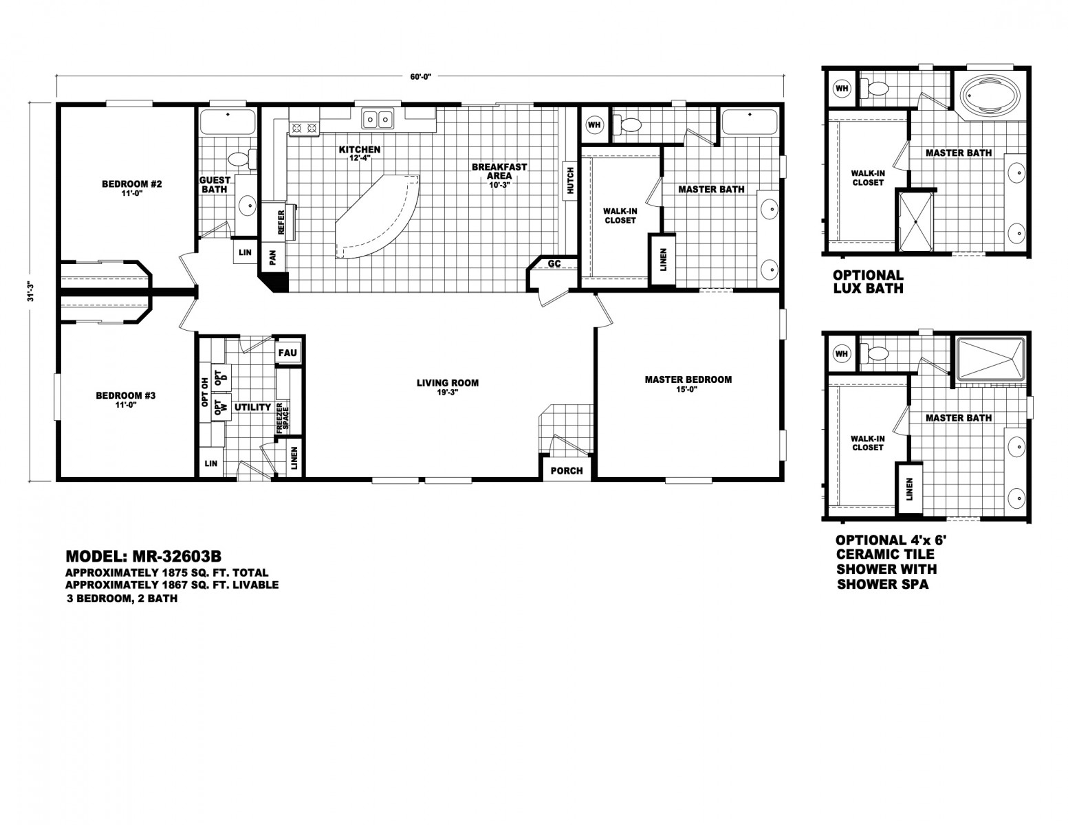 Homes Direct Modular Homes - Model MR32603B - Floorplan