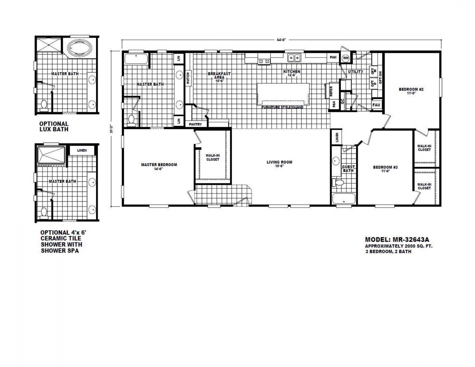 Homes Direct Modular Homes - Model MR32643A - Floorplan