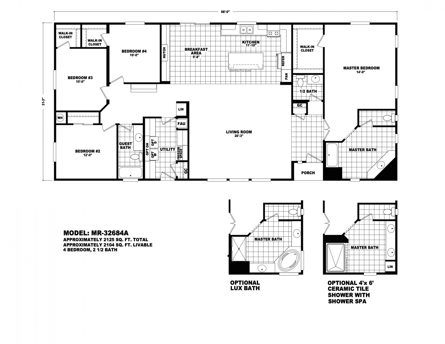 Homes Direct Modular Homes - Model MR32684A - Floorplan