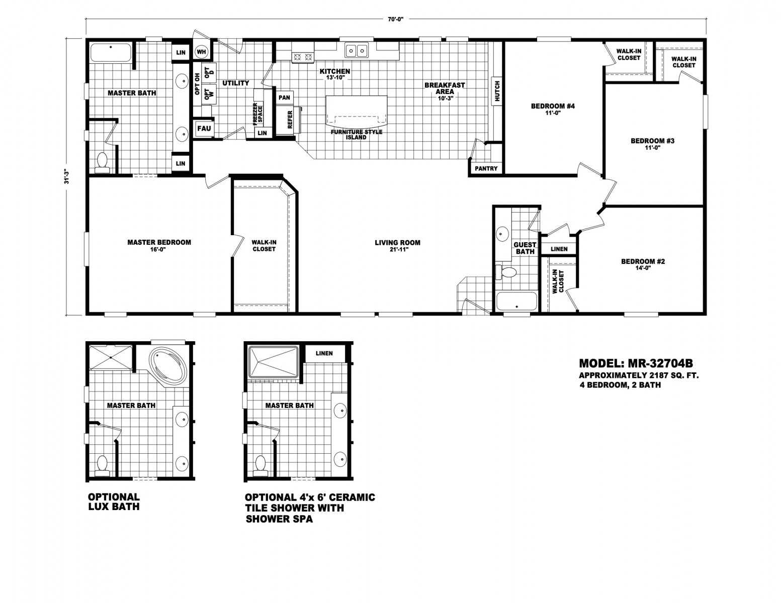 Homes Direct Modular Homes - Model MR32704B - Floorplan