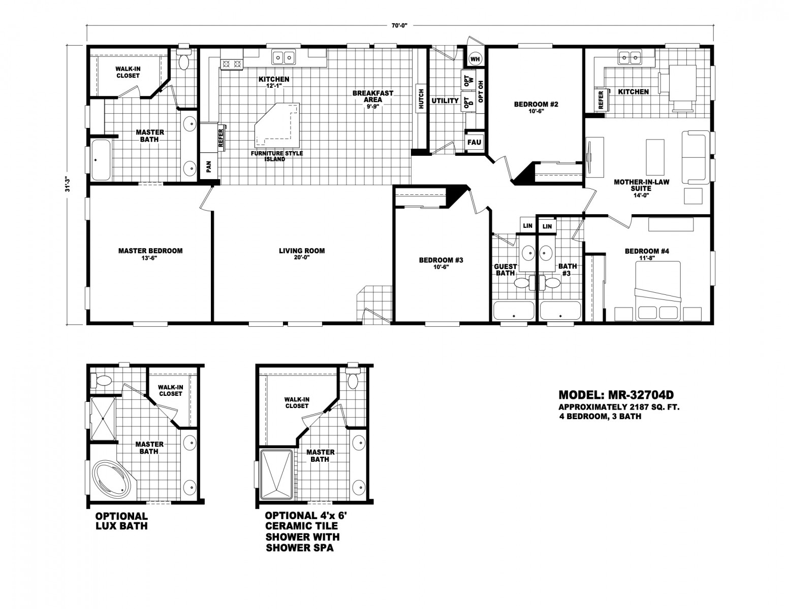 Homes Direct Modular Homes - Model MR32704D - Floorplan