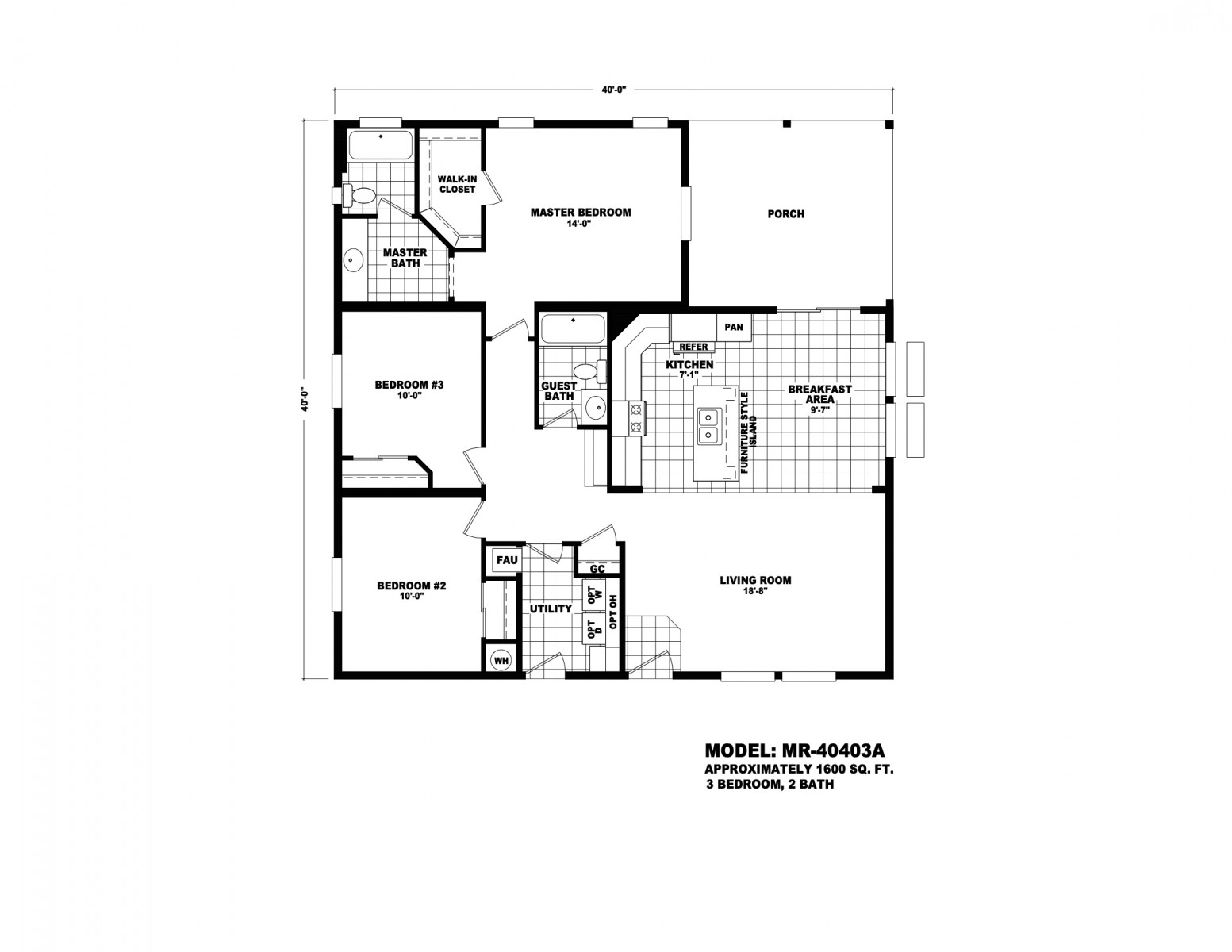 Homes Direct Modular Homes - Model MR40403A - Floorplan