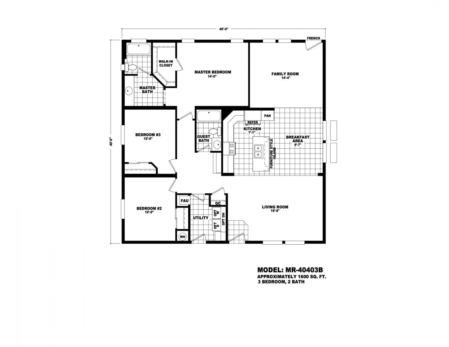 Homes Direct Modular Homes - Model MR40403B - Floorplan