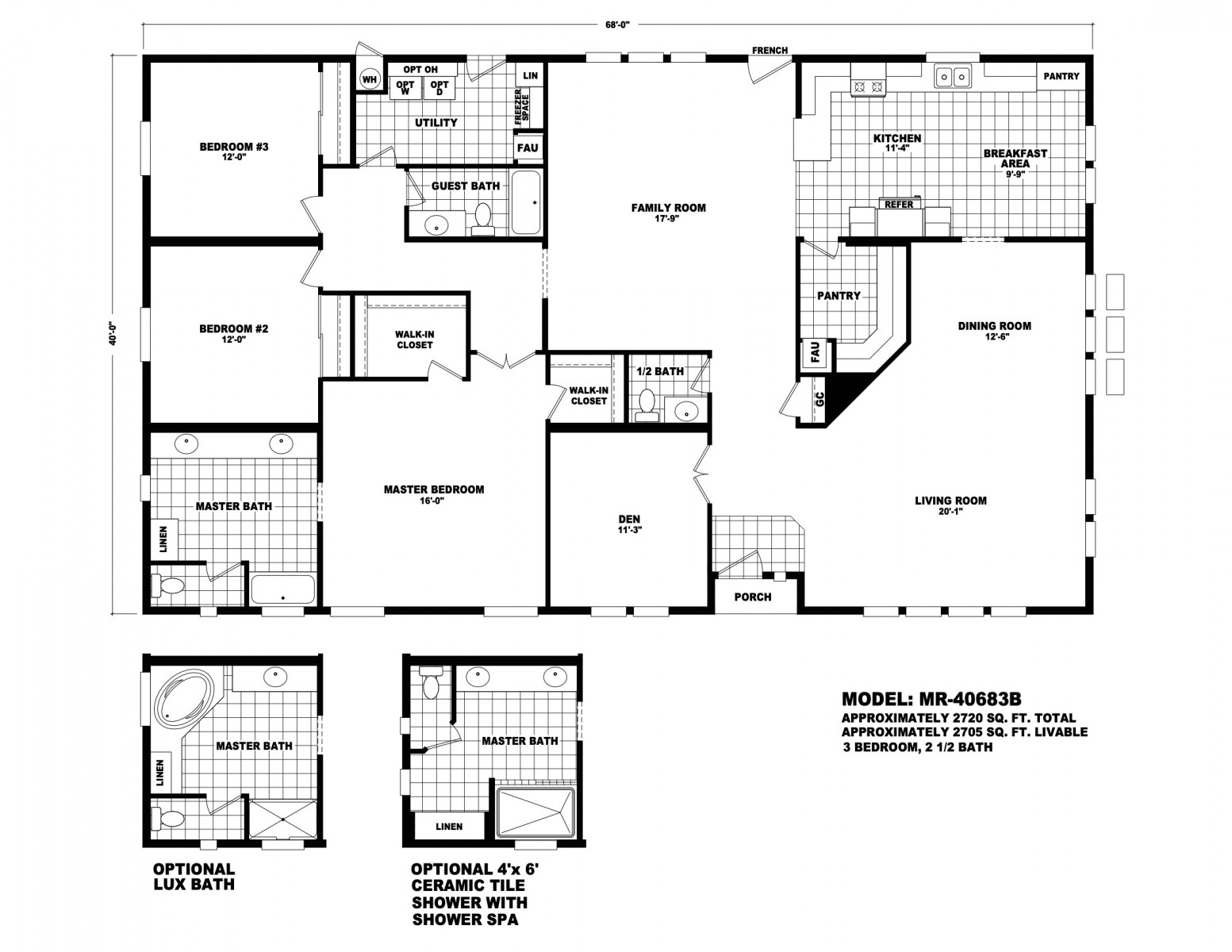Homes Direct Modular Homes - Model MR40683B - Floorplan