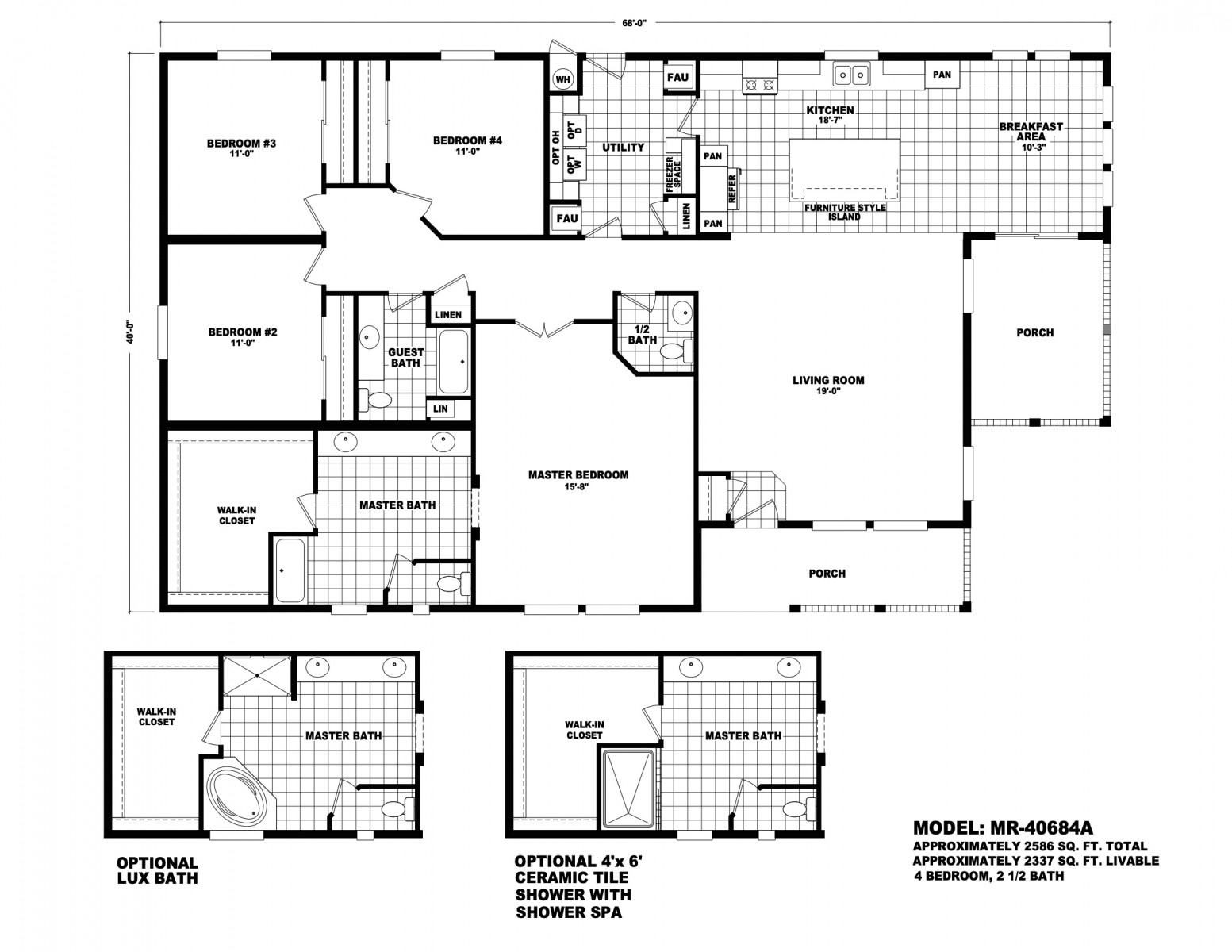 Homes Direct Modular Homes - Model MR40684A - Floorplan