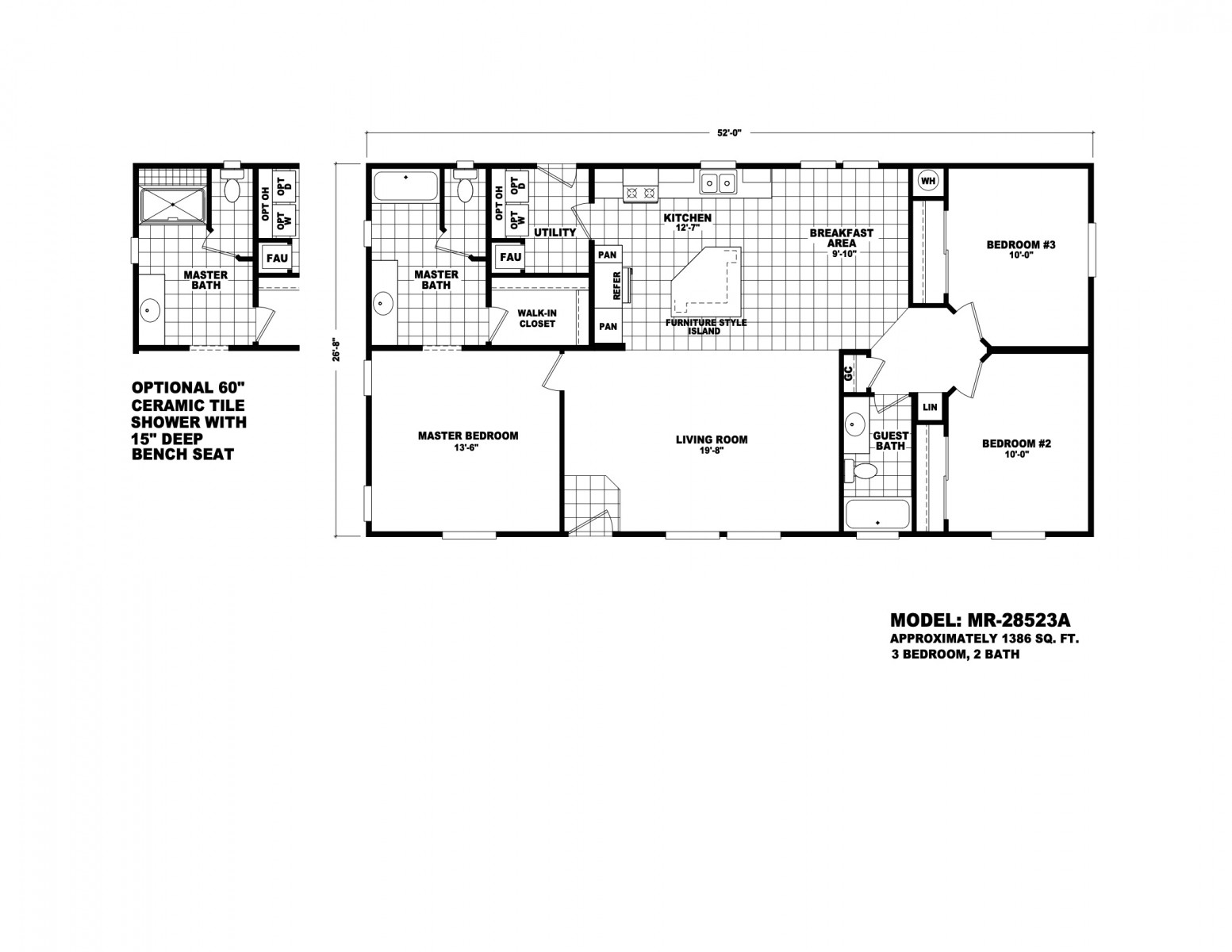 Homes Direct Modular Homes - Model MR28523A - Floorplan