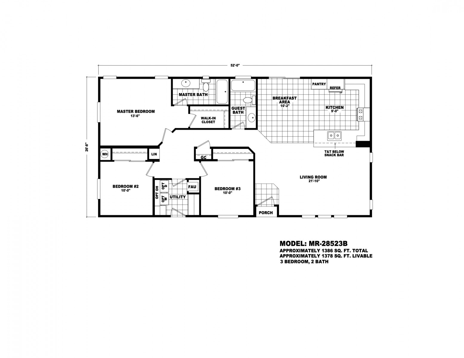 Homes Direct Modular Homes - Model MR28523B - Floorplan