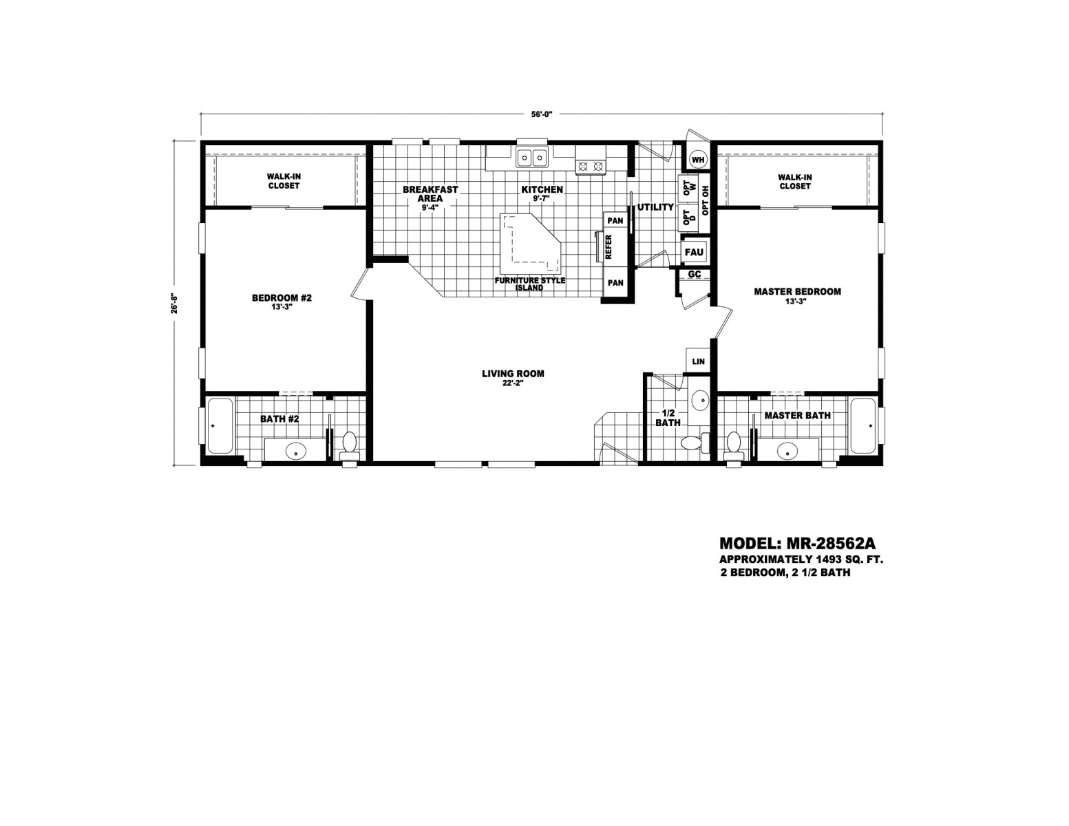 Homes Direct Modular Homes - Model MR28562A - Floorplan