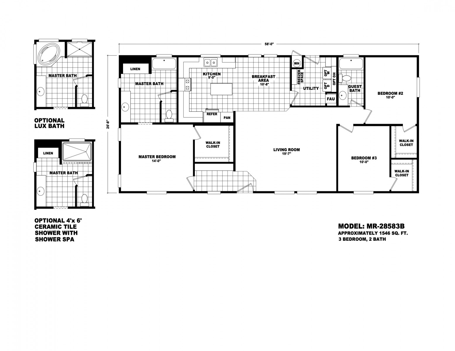 Homes Direct Modular Homes - Model MR28583B - Floorplan