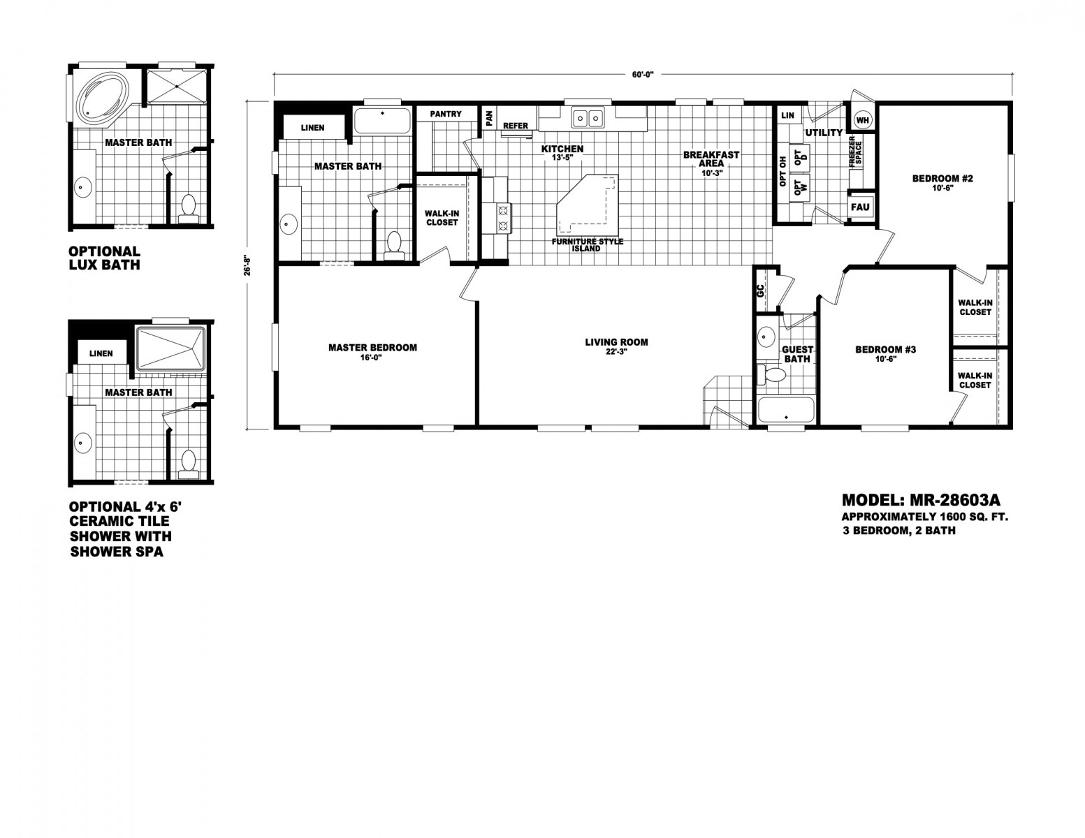 Homes Direct Modular Homes - Model MR28603A - Floorplan