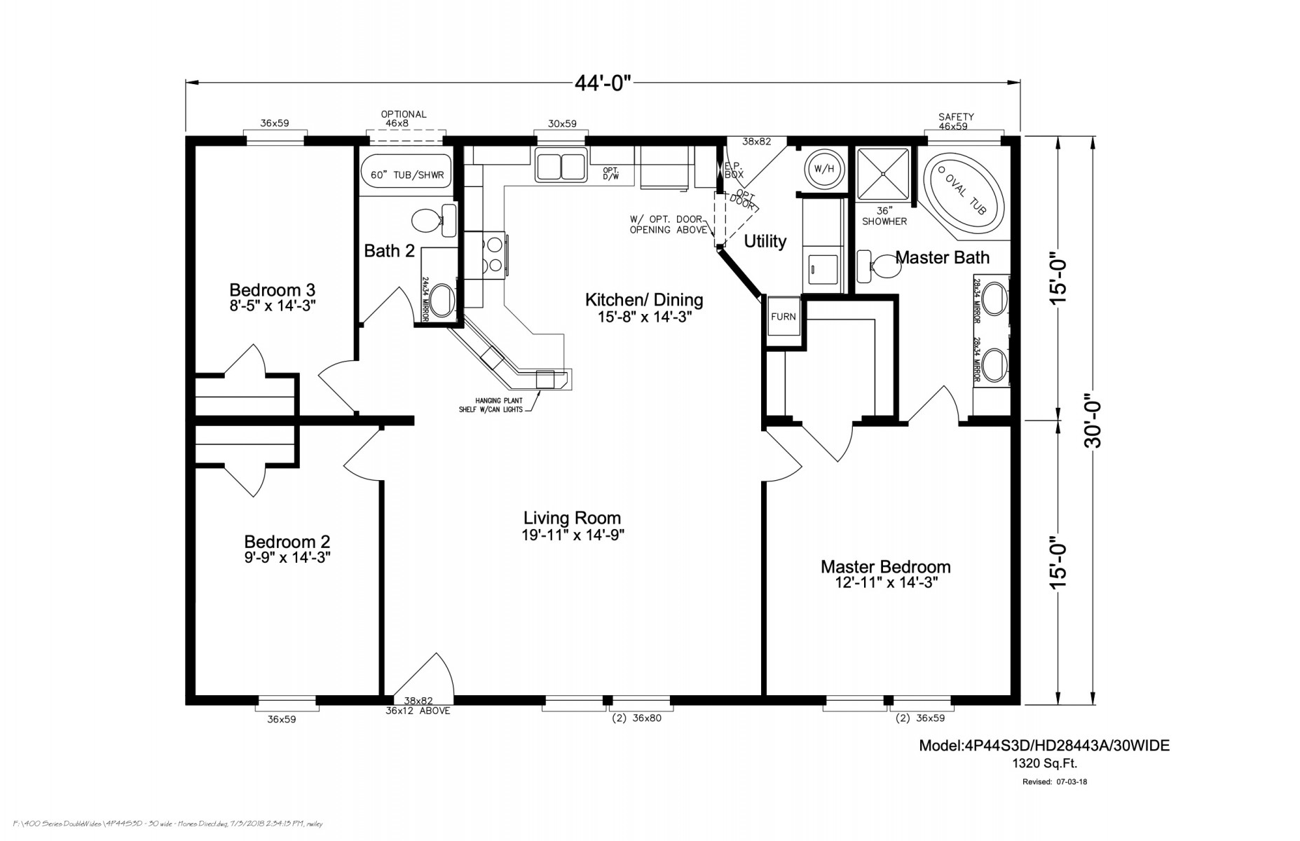 Homes Direct Modular Homes - Model HD3044 - Floorplan
