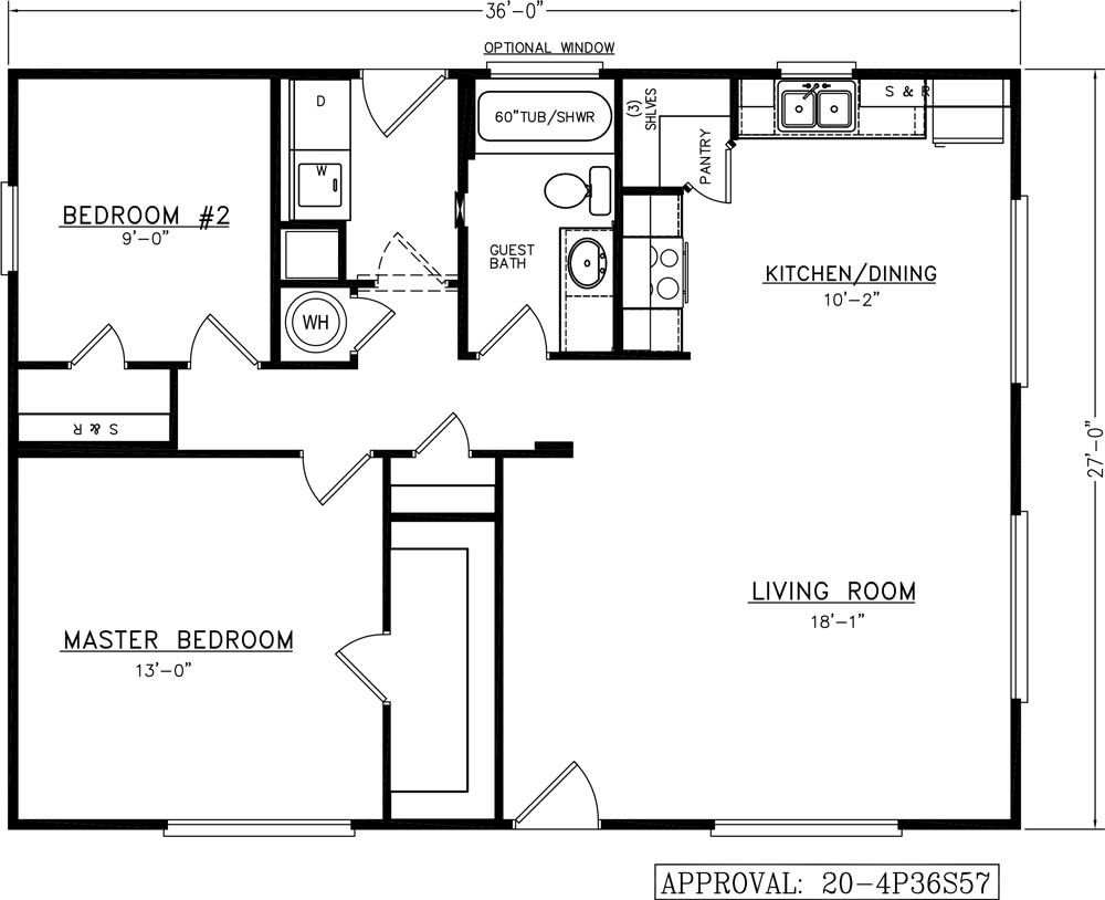 Homes Direct Modular Homes - Model N4P36S57 - Floorplan