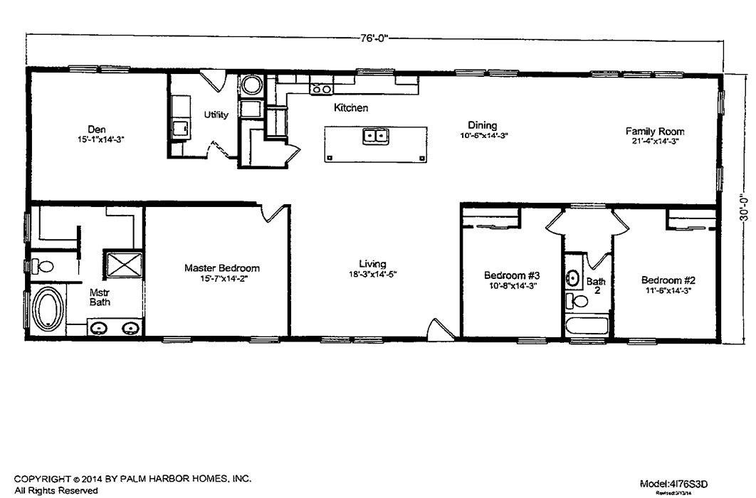 Homes Direct Modular Homes - Model N4176S3D - Floorplan