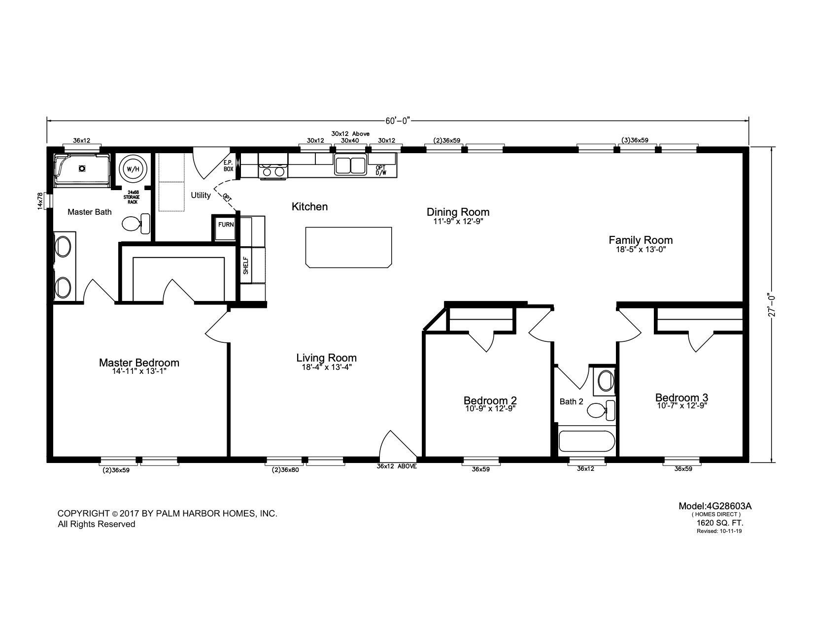 Homes Direct Modular Homes - Model 4G28603A - Floorplan
