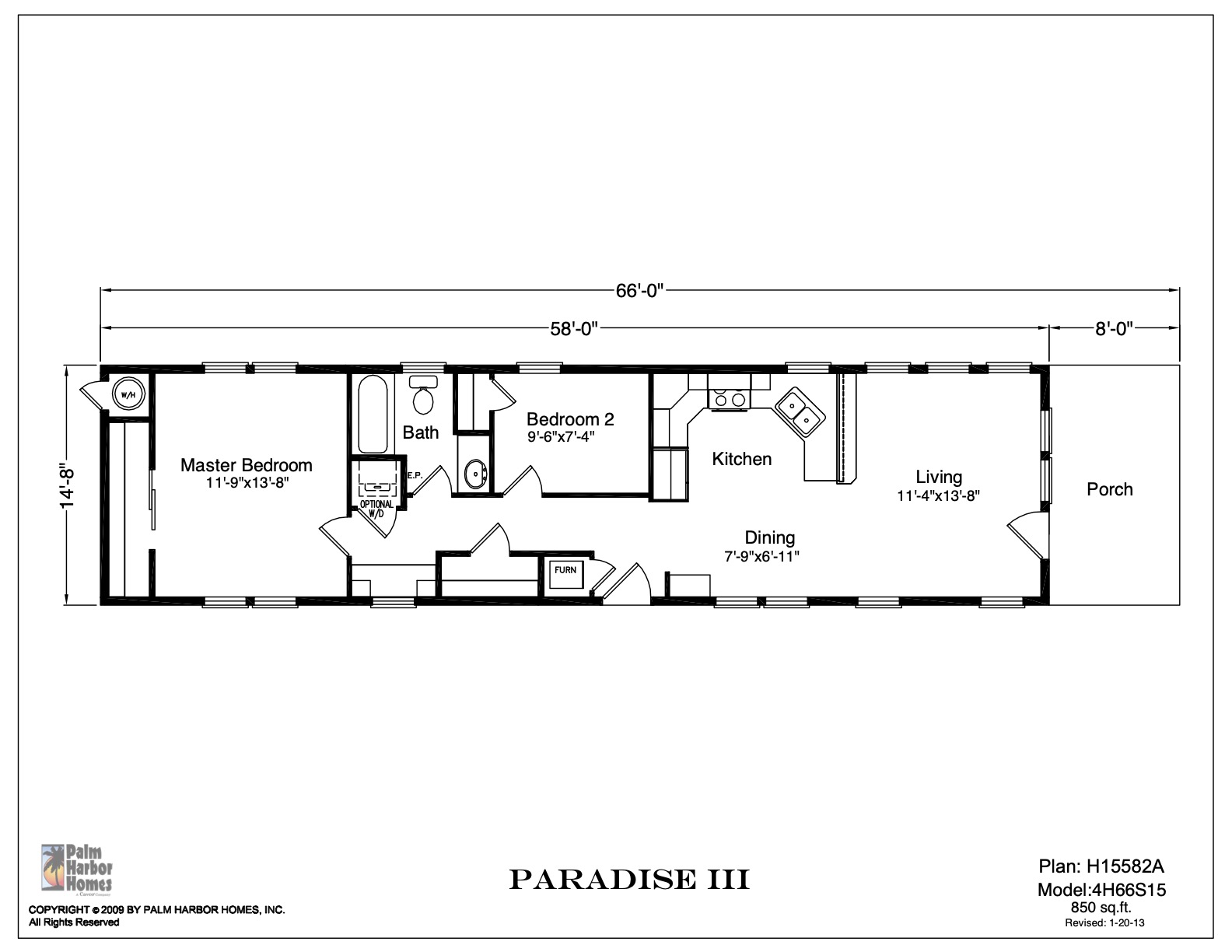 Homes Direct Modular Homes - Model 4H66S15 - Floorplan