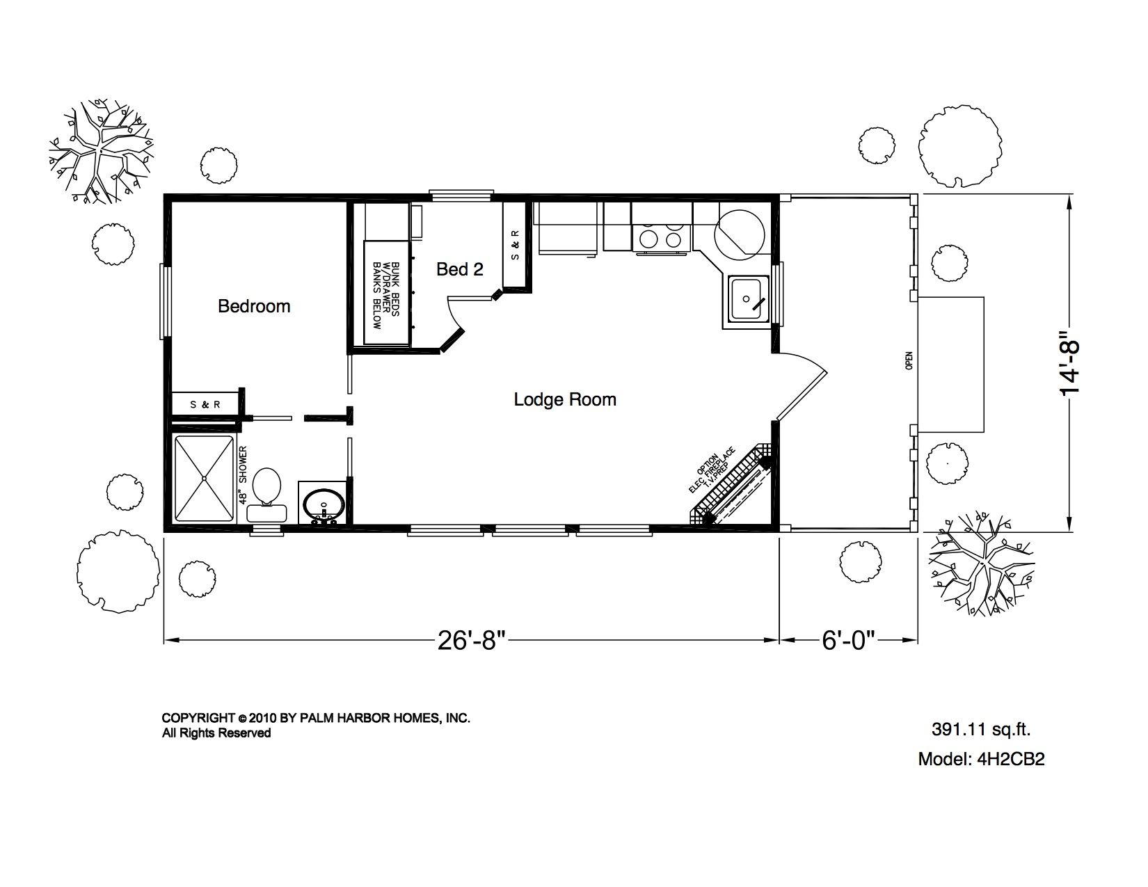 Homes Direct Modular Homes - Model 4H2CB2 - Floorplan