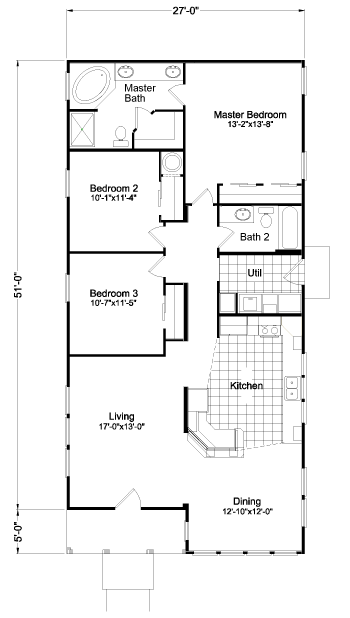Homes Direct Modular Homes - Model 4P56S52 - Floorplan