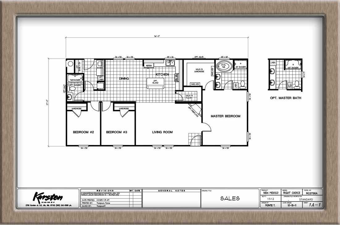 Homes Direct Modular Homes - Model RC2756A - Floorplan