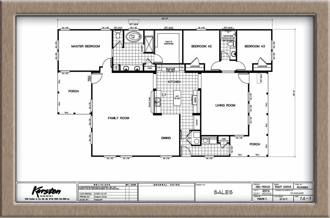 Homes Direct Modular Homes - Model RC4068A - Floorplan