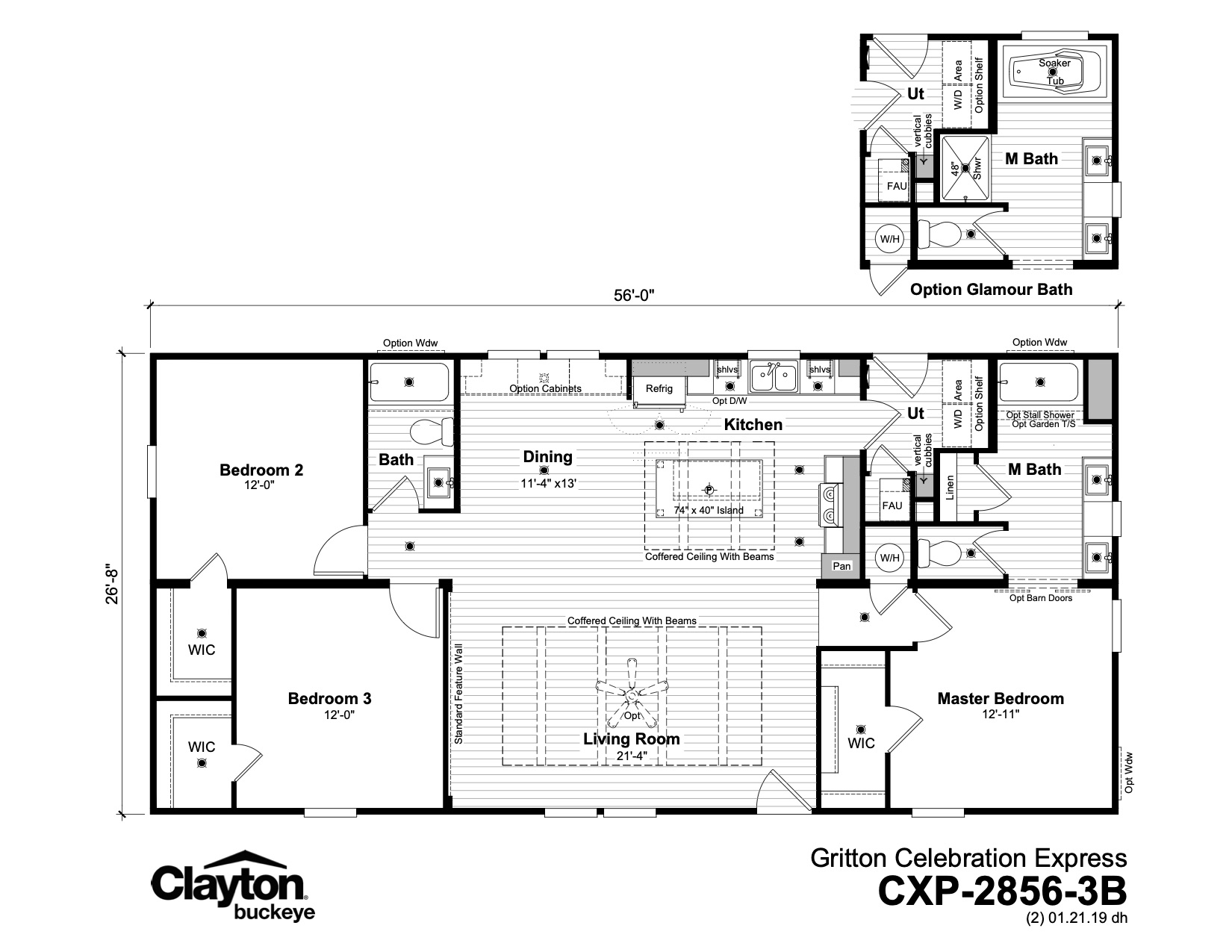 Homes Direct Modular Homes - Model CXP2856B - Floorplan