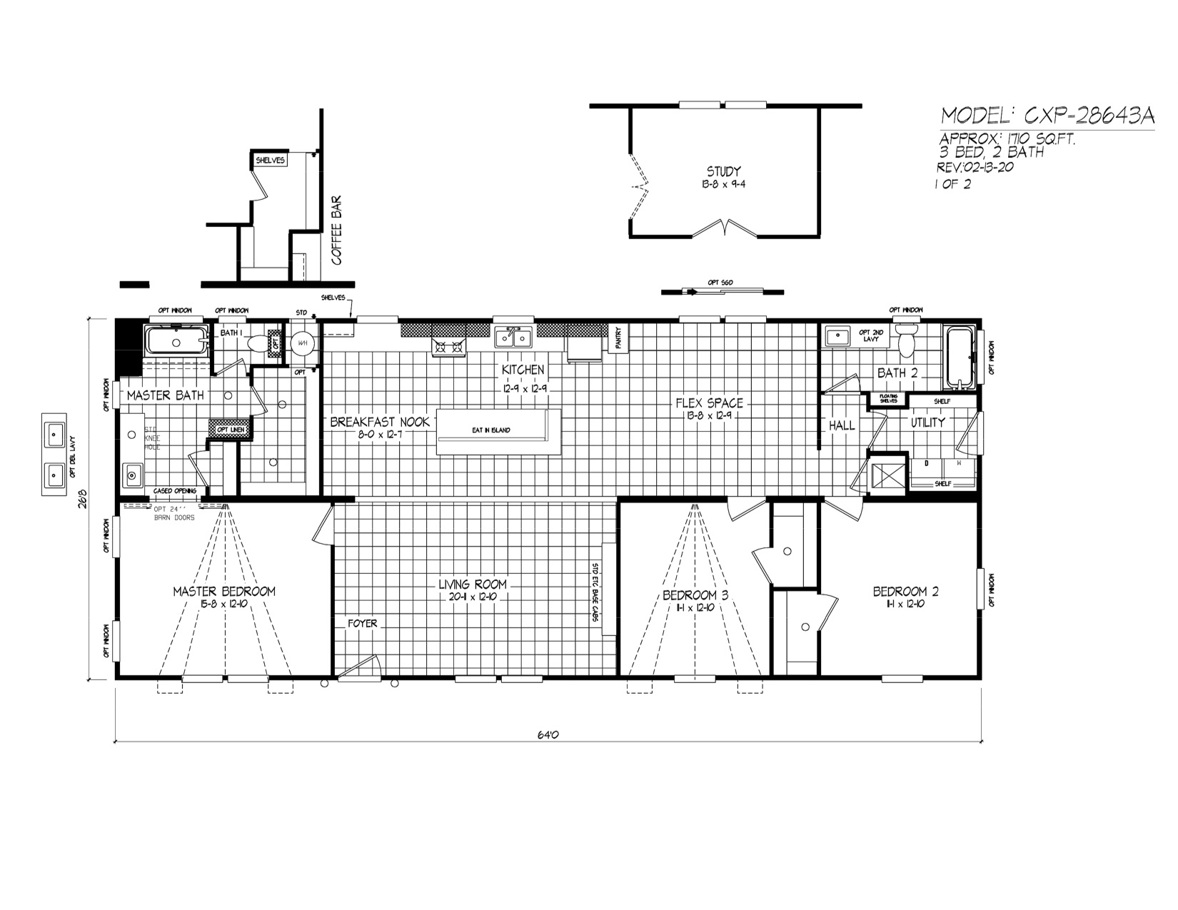 Homes Direct Modular Homes - Model CXP2864 - Floorplan