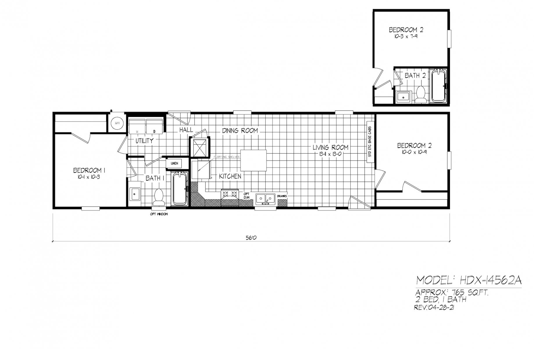 Homes Direct Modular Homes - Model HDX14562A - Floorplan