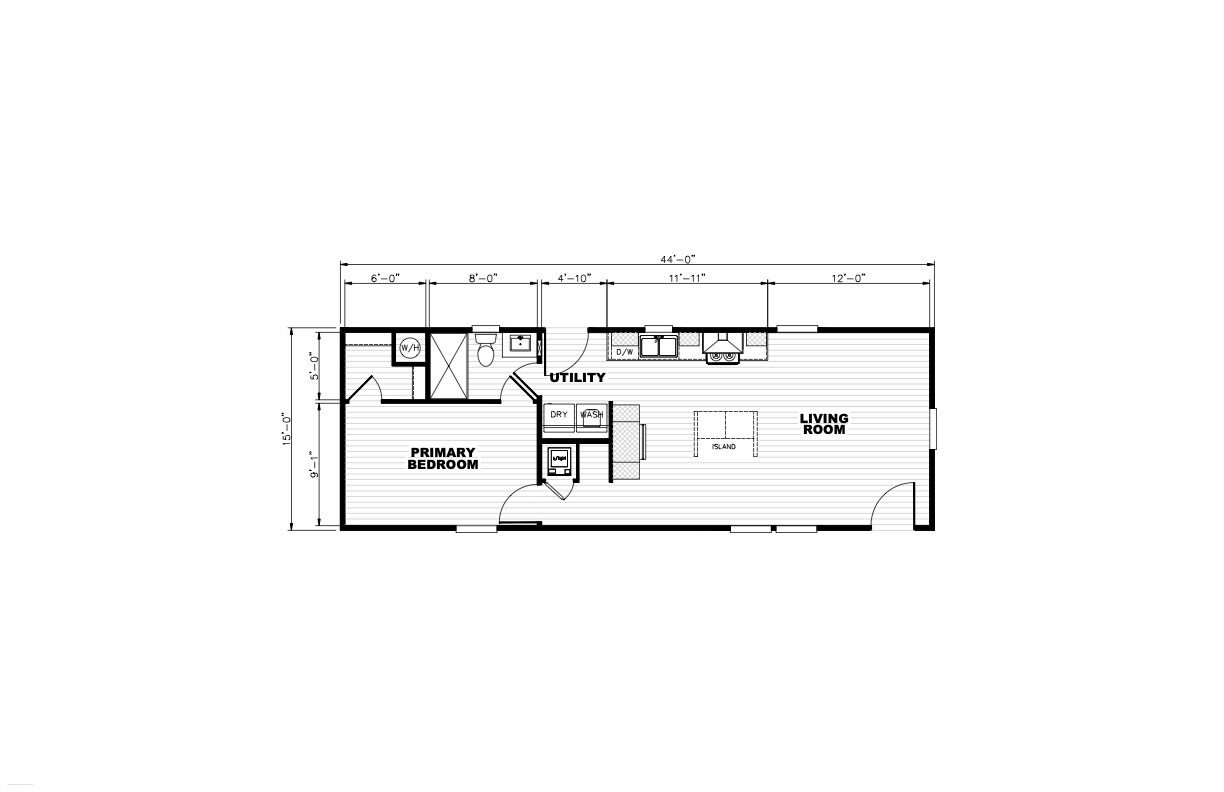 Homes Direct Modular Homes - Model TEM16441A - Floorplan