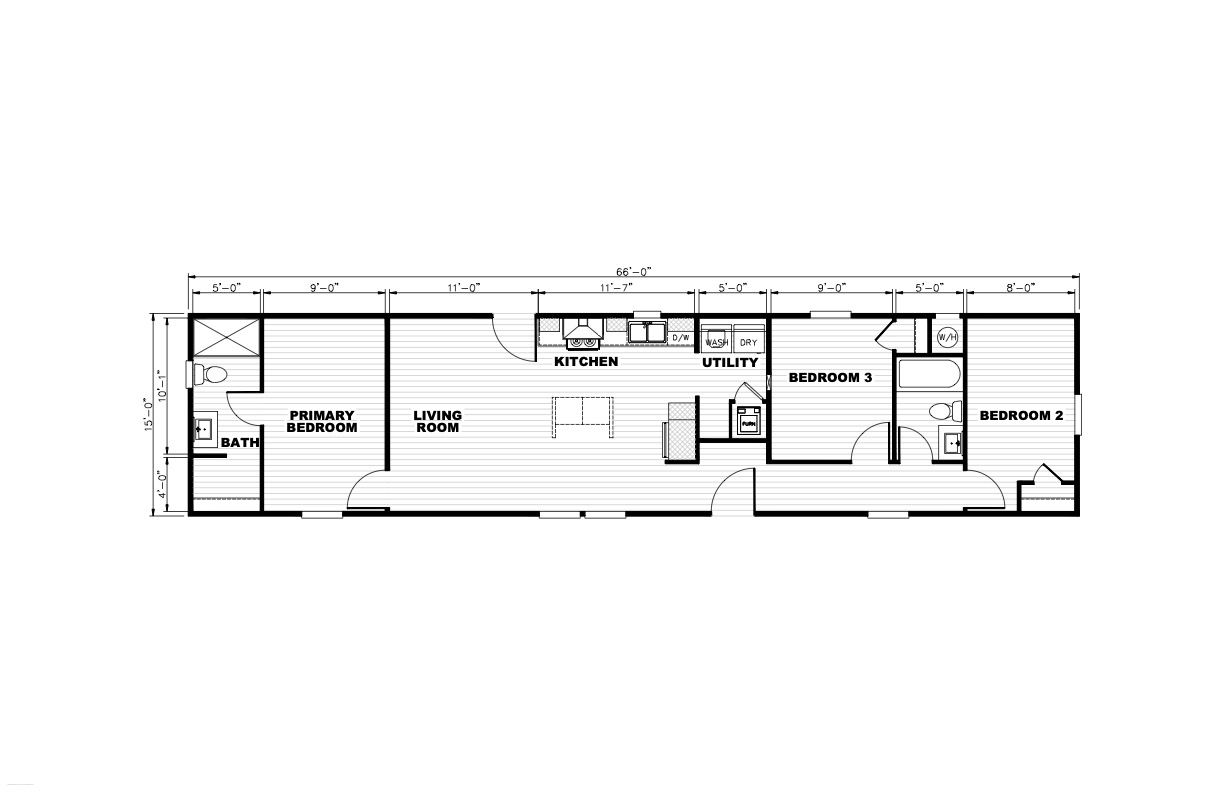 Homes Direct Modular Homes - Model TEM16663A - Floorplan