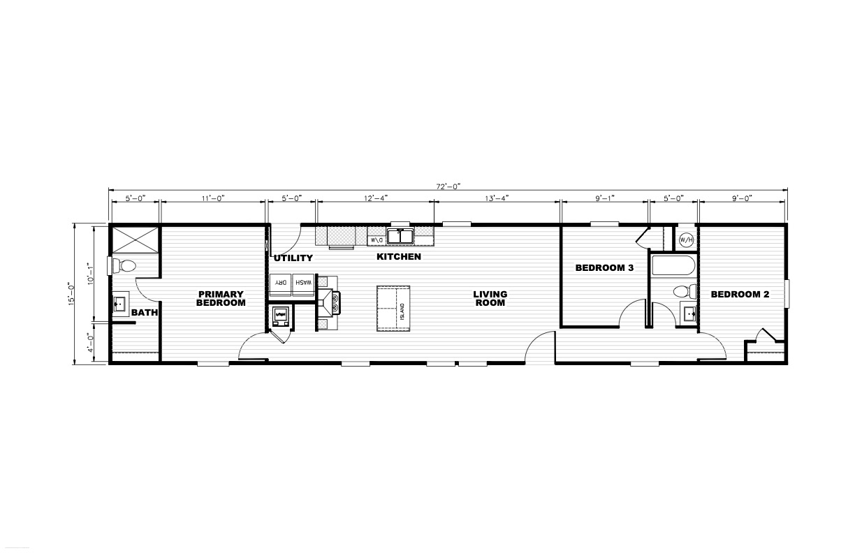 Homes Direct Modular Homes - Model TEM16723A - Floorplan
