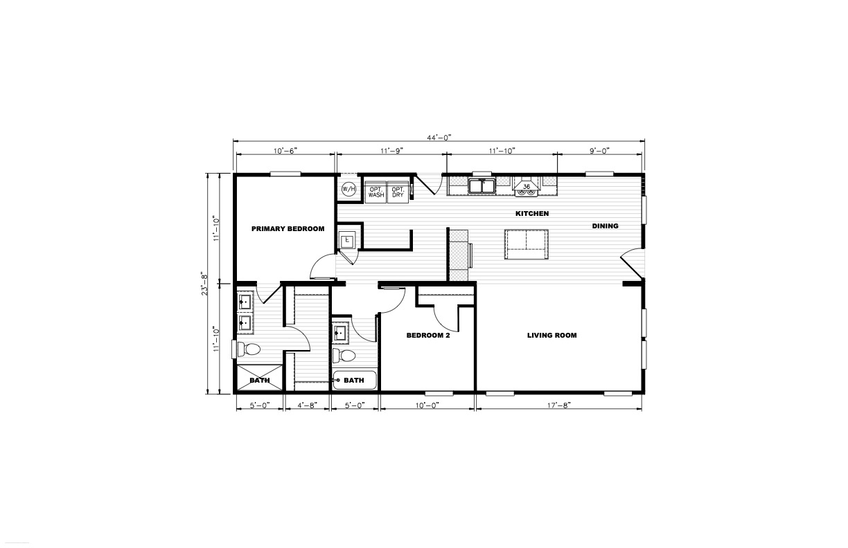 Homes Direct Modular Homes - Model TEM24442A - Floorplan