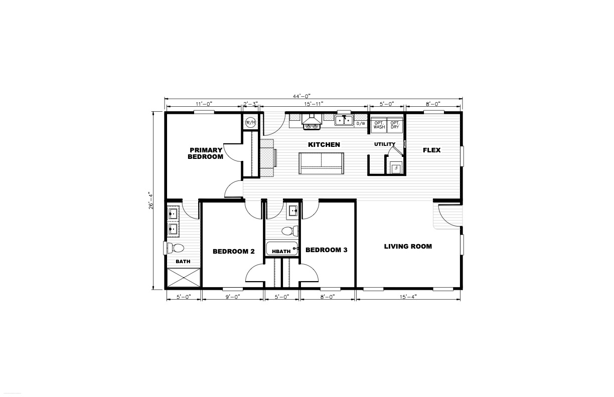 Homes Direct Modular Homes - Model TEM24883A - Floorplan