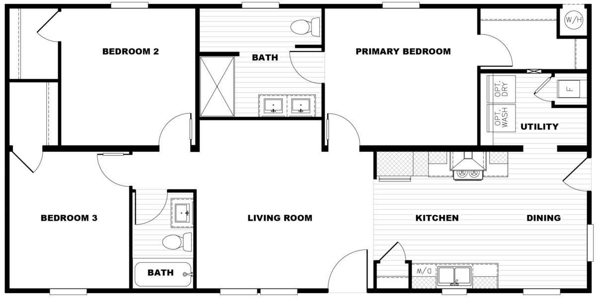 Homes Direct Modular Homes - Model TEM24483A - Floorplan