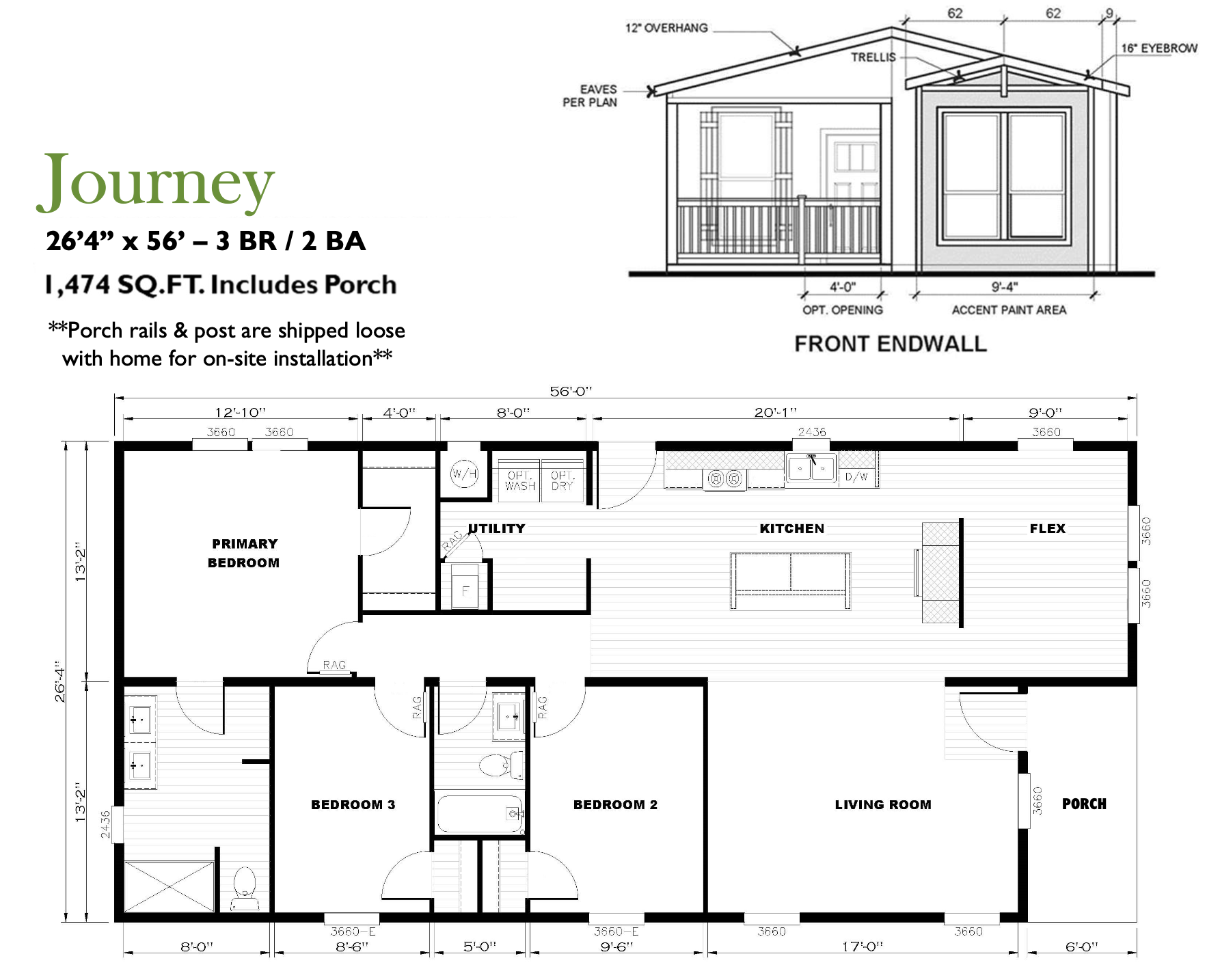Homes Direct Modular Homes - Model HIP28563A - Floorplan