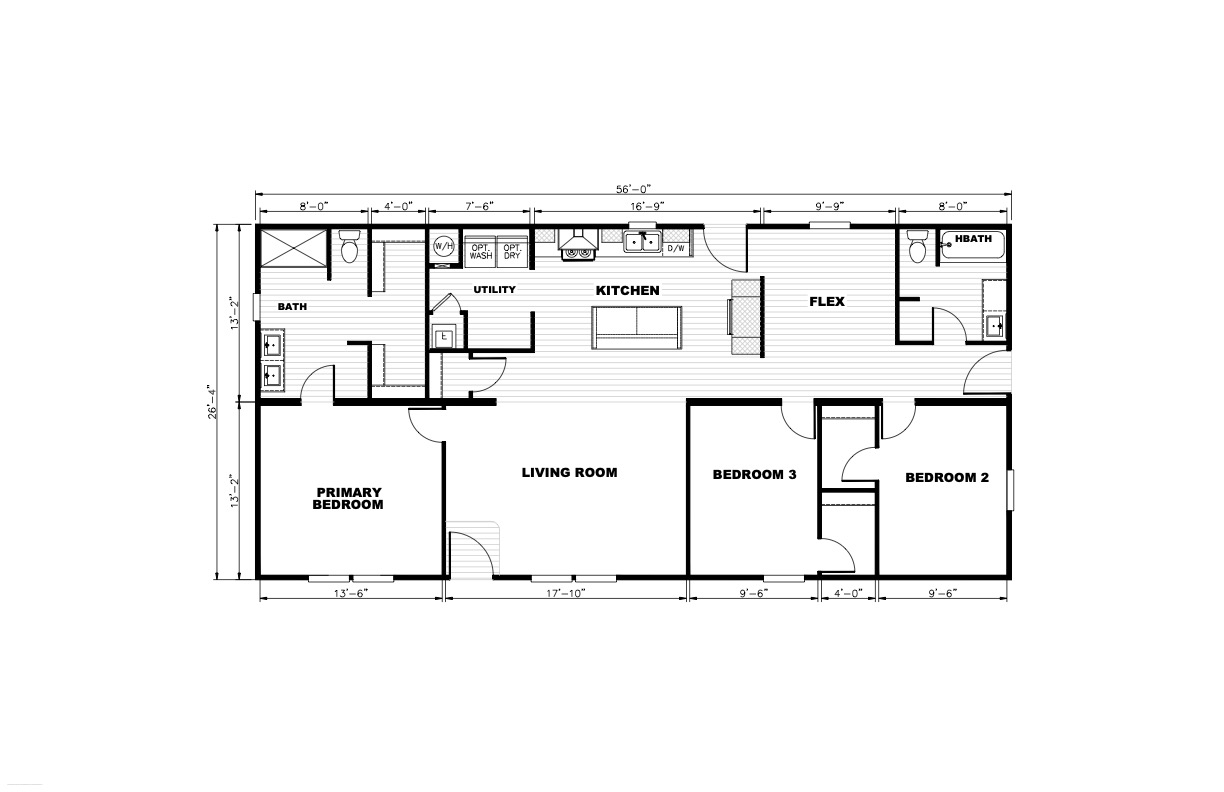 Homes Direct Modular Homes - Model TEM28563A - Floorplan