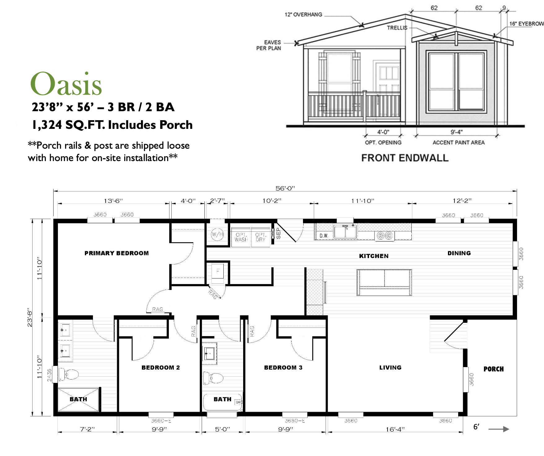 Homes Direct Modular Homes - Model HIP24563A - Floorplan