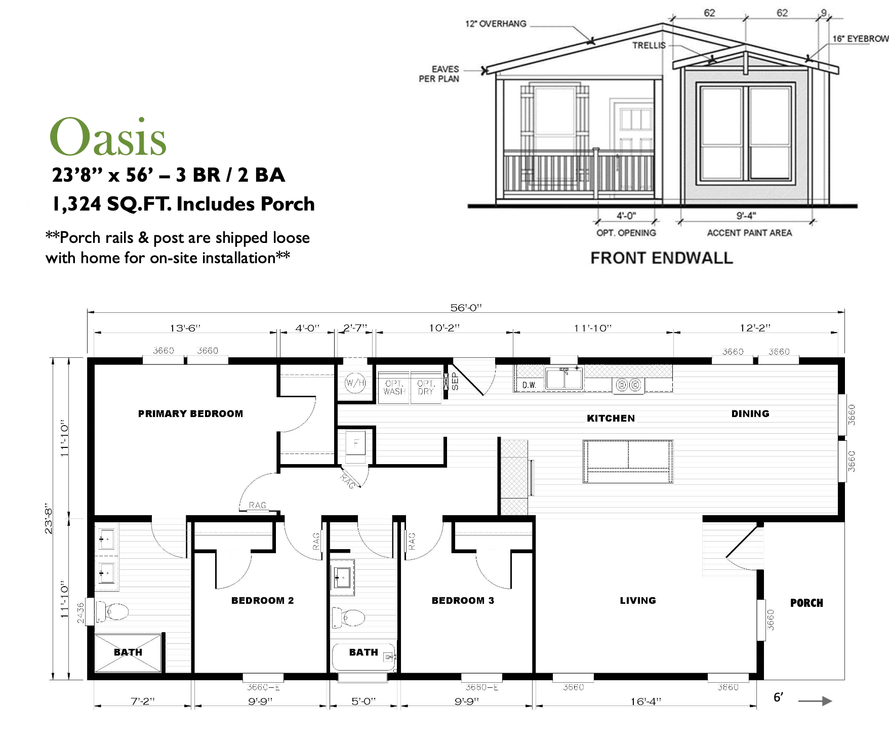 Clayton West 3 Bedroom Manufactured Home  for $129,617 | Model .