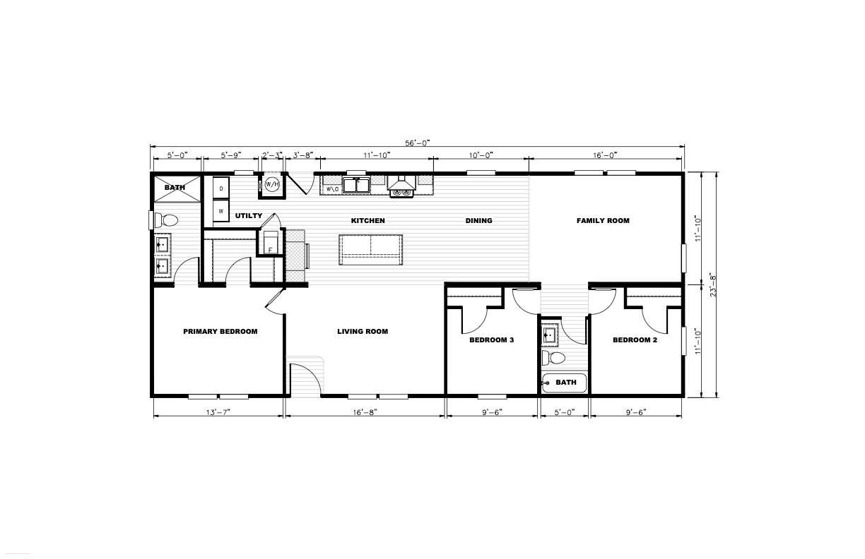 Homes Direct Modular Homes - Model TEM24563A - Floorplan