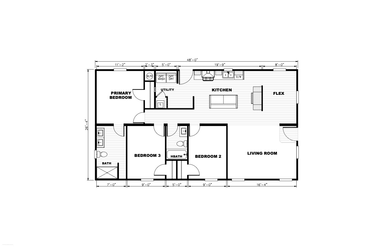 Homes Direct Modular Homes - Model TEM28483A - Floorplan
