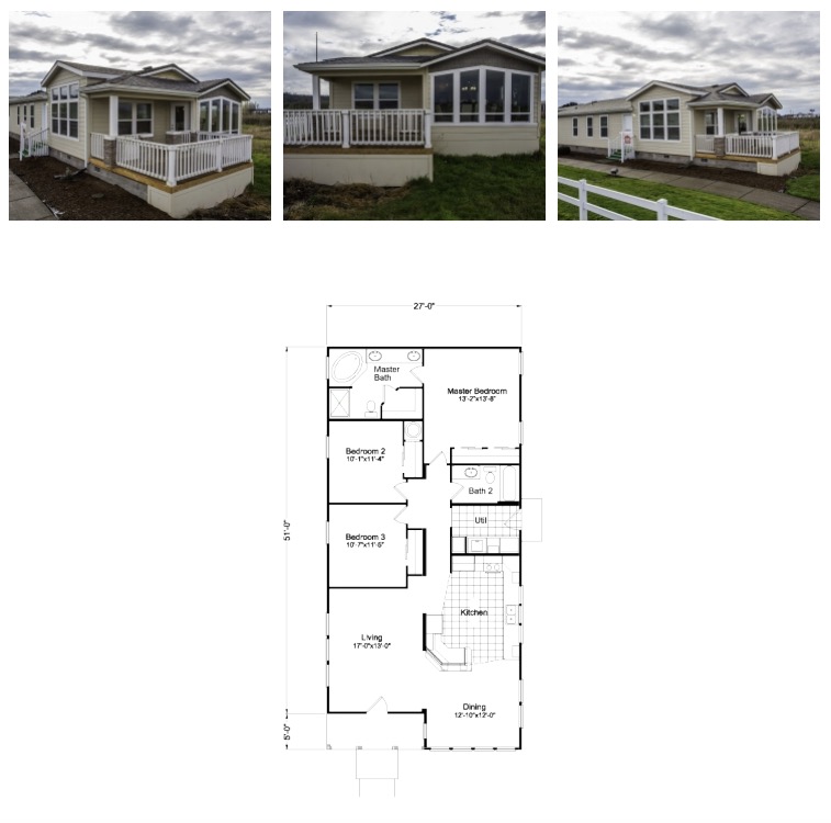 three bedroom manufactured home floor plans_The Sunset Bay