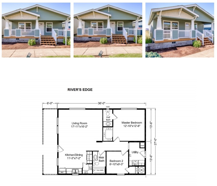 two bedroom manufactured home floor plans_Rivers Edge